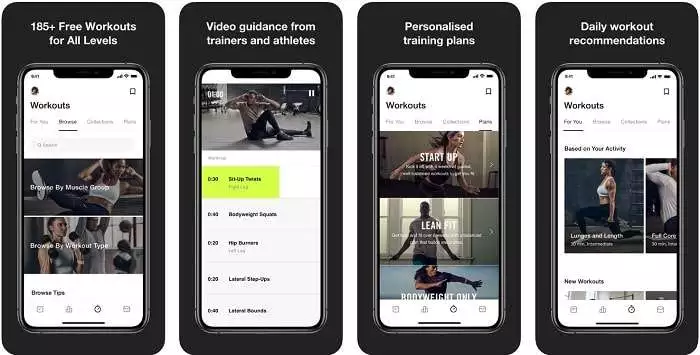 แนะนำแอพออกกำลังกาย, แอพออกกำลังกาย ios