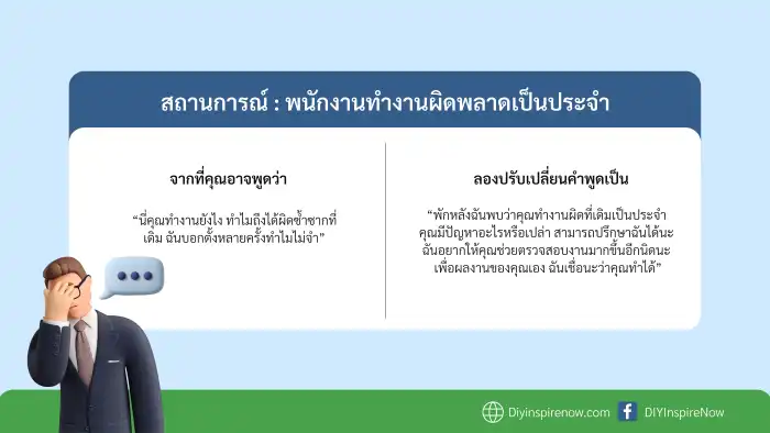 การ_feedback_อย่างสร้างสรรค์, ตัวอย่างการให้ feedback